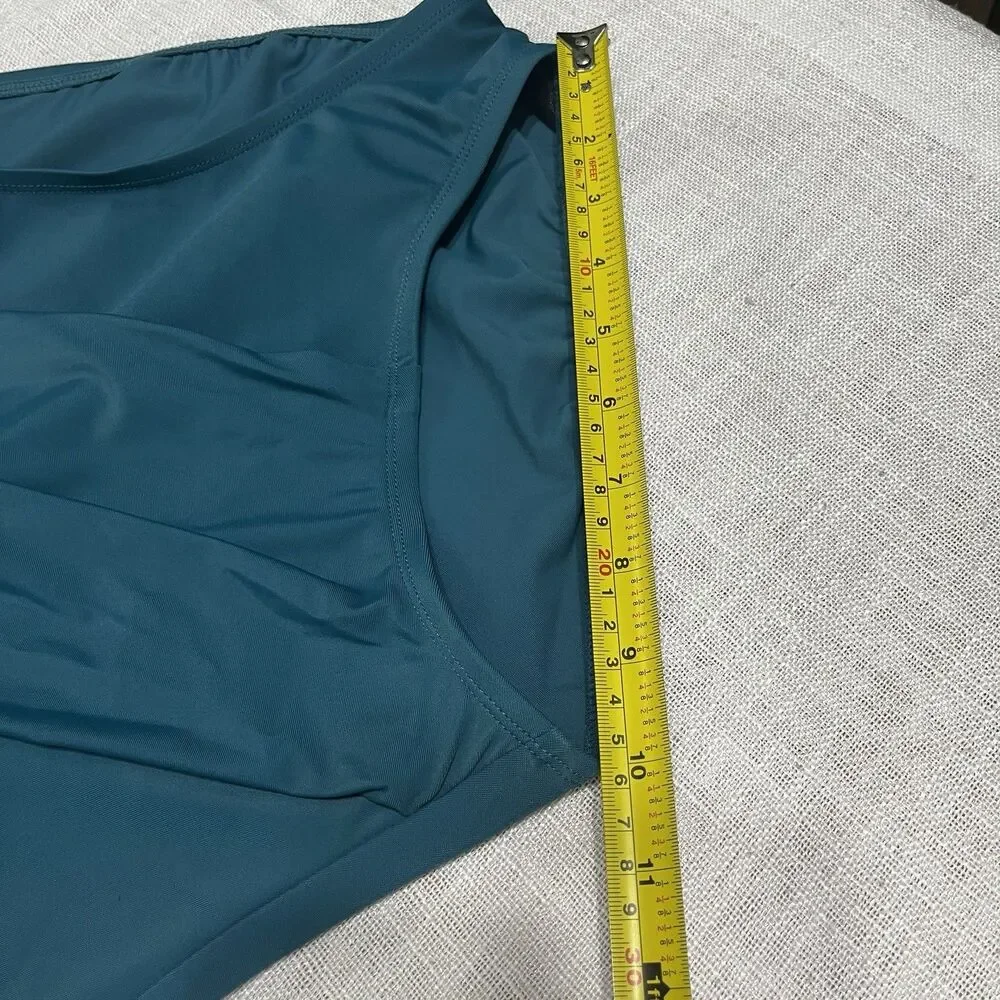 Miraclesuit One Piece Swimsuit 10 Teal Crossover Tummy Control Slimming Beach